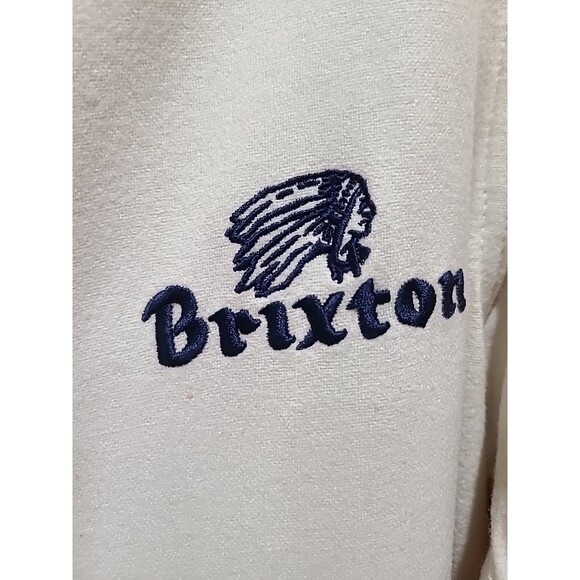 Brixton WooL Baseball Jersey Embroidered Logo Varsity Grunge Med Rock - Picture 2 of 8